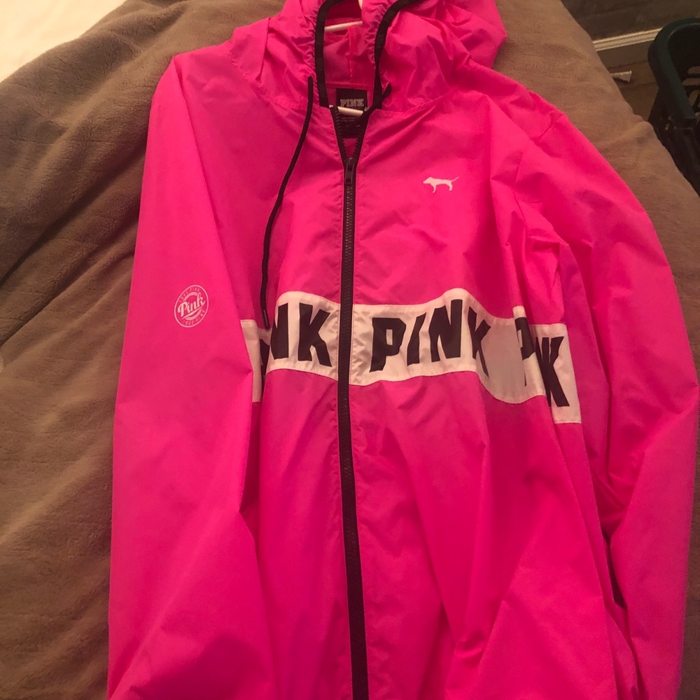 Pink rain jacket